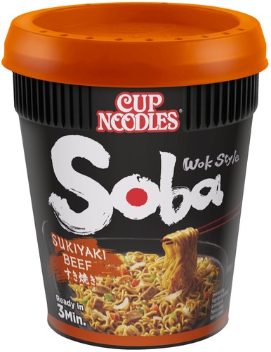 Noodles Nissin Soba sukiyaki beef cup