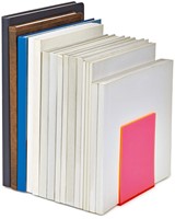 Boekensteun MAUL 10x10x13cm acryl set 2 neon rood transparant-3