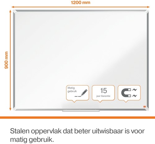 Whiteboard Nobo Premium Plus 90x120cm staal-12
