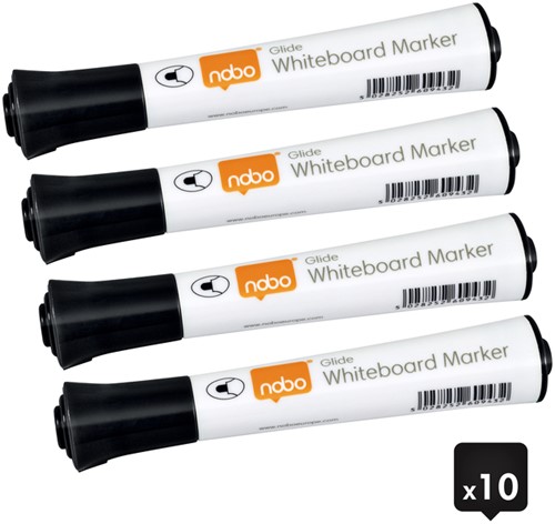 Viltstift Nobo whiteboard Glide rond zwart 2mm-3