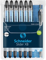 Rollerpen Schneider Slider Basic extra breed zwart met 1 balpen Rave gratis