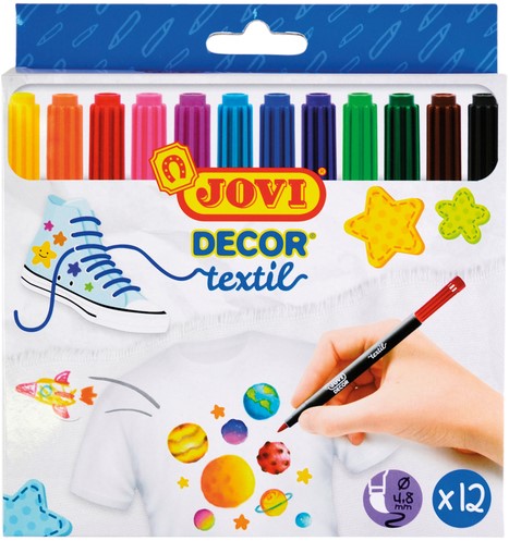 Textielstift Jovi assorti set à 12 stuks