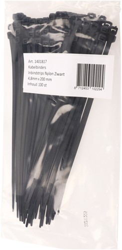 Inbindstrips IEZZY nylon 4.8x200mm D 49.5mm zwart-2