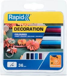 Lijmpatroon Rapid 7mm 5 kleuren assorti 36 stuks
