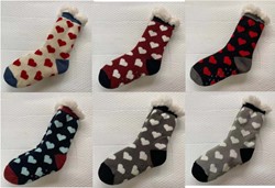 Wintersokken hartjes diverse dessins assortibox