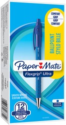 Balpen Paper Mate Flexgrip drukknop 0,5mm blauw