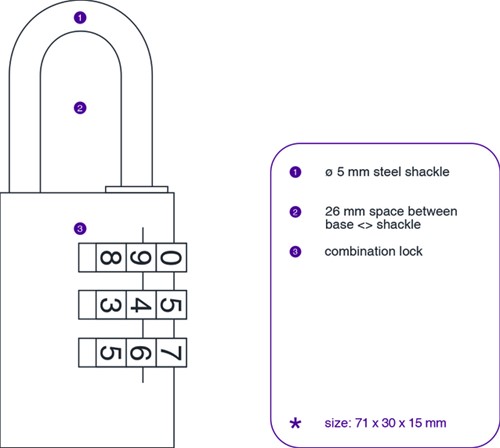 Hangslot Pavo met cijferslot 41x28x12mm-1