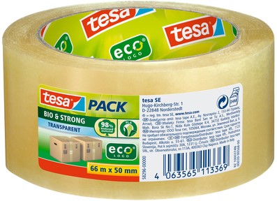 Verpakkingstape tesapack® Bio & Strong 66mx50mm transparant