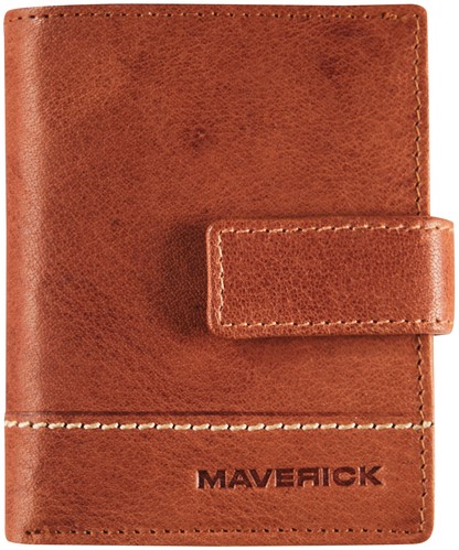 Kaarthouder Maverick Rough Gear compact RFID leer cognac