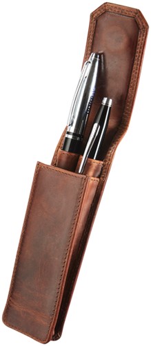 Pennenetui Maverick The Original 2-delig leer bruin-1