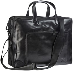 Businesstas Maverick All Black met laptopvak 15,6" leer zwart