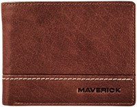 Portemonee Maverick Rough Gear compact met kleingeldvak RFID leer bruin