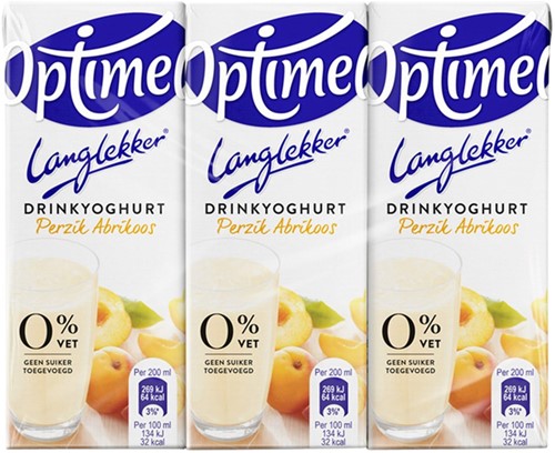 Drinkyoghurt Optimel Langlekker perzik abrikoos 20cl