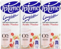 Drinkyoghurt Optimel Langlekker aardbei framboos 20cl