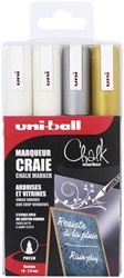 Krijtstift Uni-ball chalk rond 1.8-2.5mm assorti set à 4 stuks