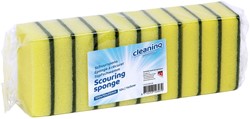 Schuurspons Cleaninq geel/groen 100x70x25mm 10 stuks