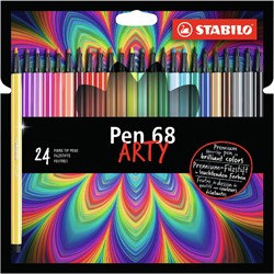 Viltstift STABILO Pen 68/24 Arty medium assorti etui à 24 stuks