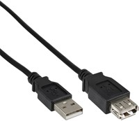 Kabel inLine verlengkabel USB-A 2.0 M/V 1,8 meter zwart