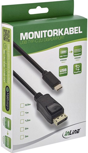Kabel inLine USB-C Displayport 3.1 4K M/M 2 meter zwart-2