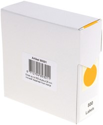 Etiket Rillprint 25mm 500st op rol fluor oranje