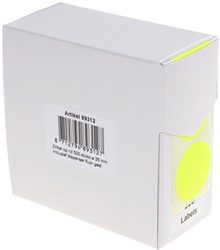 Etiket Rillprint 35mm 500st op rol fluor geel