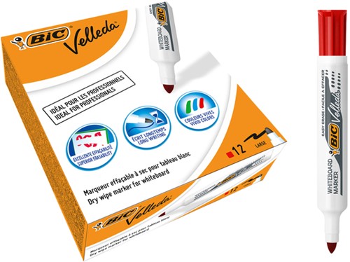Whiteboardmarker Bic Velleda 1711 rond large rood-1