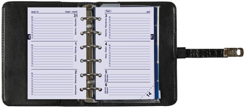 Organizer Kalpa Pocket inclusief agenda 2025-2026 7dagen/2pagina's croco zwart-5