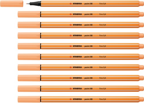 Fineliner STABILO point 88/25 fijn pastel oranje-4