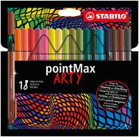 Viltstift STABILO pointMax 488/18 Arty medium assorti etui à 18 stuks