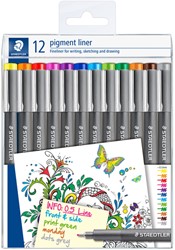 Fineliner Staedtler Pigment 308 0,5mm set à 12 kleuren