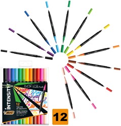 Kleurstiften Bic Intensity Dual-tip etui à 12 kleuren