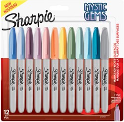 Viltstift Sharpie rond Mystic Gems assorti blister à 12 stuks