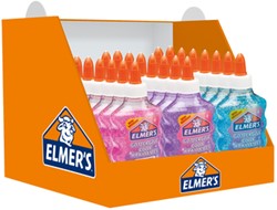 Kinderlijm Elmer's glitter roze/ paars/ blauw assorti