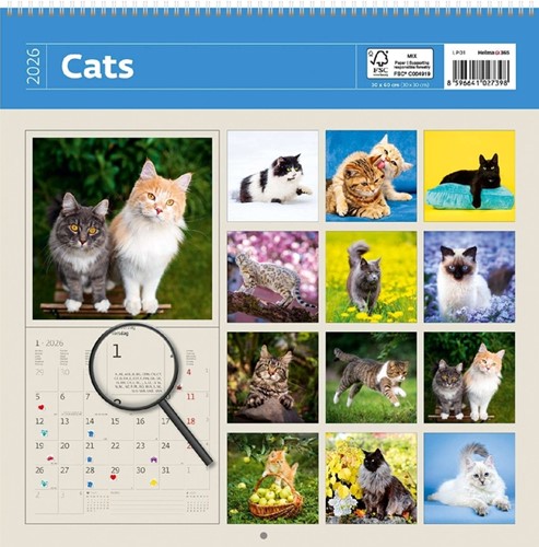 Kalender 2026 Helma 365 30x30cm katten-2