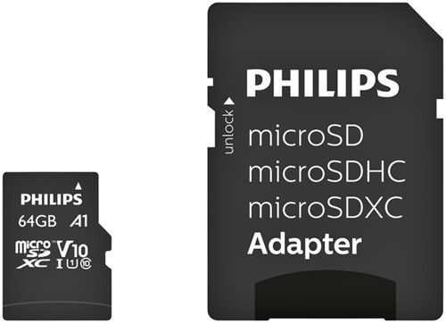 Geheugenkaart Philips micro SDXC Class 10 UHS-I U1 64GB