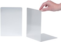 Boekensteun MAUL aluminium 16x15x21cm set 2 zilver-1