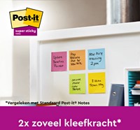 Memoblok Post-it 654 Super Sticky 76x76mm Playful 6 stuks-1