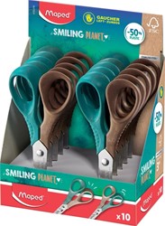 Schaar Maped Smiling Planet 12cm links display à 10 stuks assorti