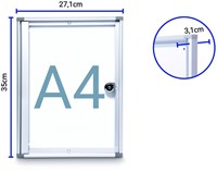 Binnenvitrine wand MAULextraslim whiteboard 1xA4 met slot-3