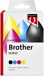 Inktcartridge Quantore alternatief tbv Brother LC3213 zwart+3kleur