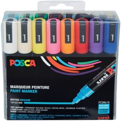 Verfstift Posca PC5M medium assorti set à 16 stuks