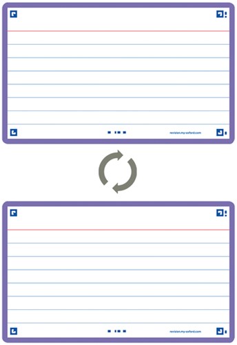 Flashcard Oxford 2.0 75x125mm 80 vel 250gr lijn paars-2