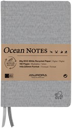 Notitieboek Aurora Ocean A5 192blz lijn 80gr linnenstructuur kaft grijs