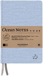 Notitieboek Aurora Ocean A5 192blz lijn 80gr linnenstructuur kaft blauw