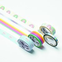 Washi tape Folia hotfoil rainbow 2x 15mmx5m 1x 10mmx5m-2