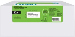 Etiket Dymo 2177563 labelwriter 25mmx54mm adres wit 12x1000stuks