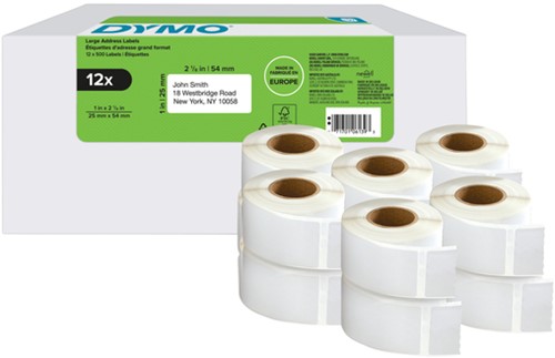 Etiket Dymo LabelWriter adressering 25x54mm 12 rollen á 500 stuks wit-8