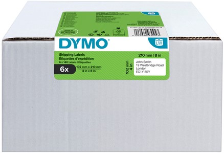 Etiket Dymo LabelWriter 5XL verzendlabel 102x210mm 6 rollen á 140 stuks wit