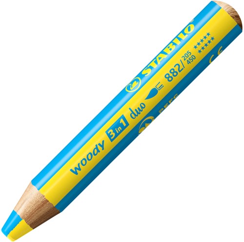 Kleurpotloden STABILO 882 woody 3 in 1 duo inclusief puntenslijper assorti etui 5 à stuks-5