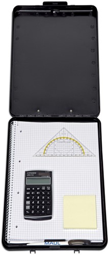Klembordkoffer MAUL slim A4 staand met opbergvak topopening PP zwart-2